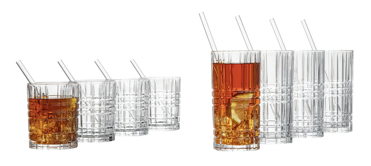 Nachtmann Glasset Highland 8-tlg. + 8 Stohhalme HIGHLAND