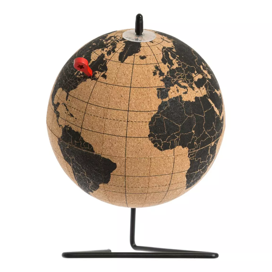 Globe terrestre (H19 cm) Liège Noir
