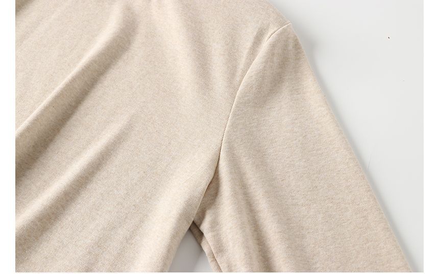 CosmoCorner - T-shirt met lange mouwen en kanten paneel en mock neck