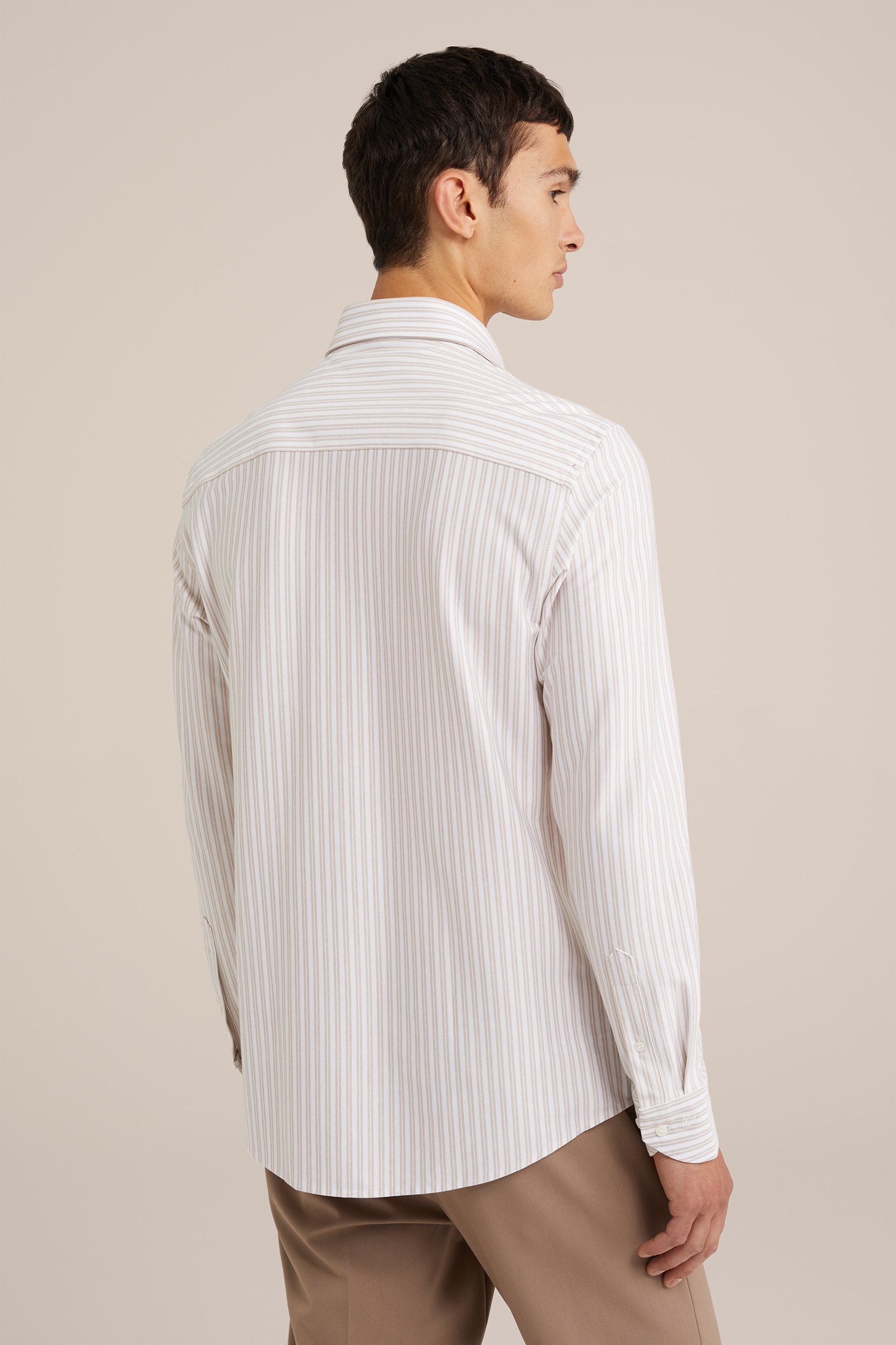 tall fit premium easy-care jersey overhemd WE Fashion Beige