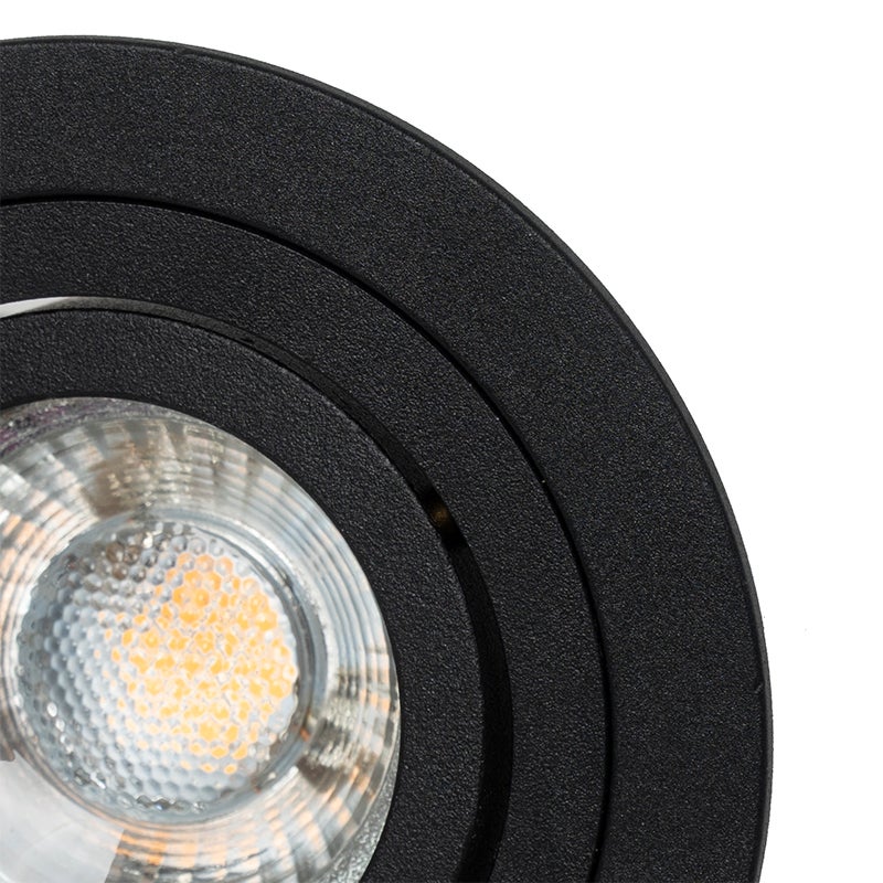 Moderne inbouwspot, zwart - Rondoo