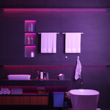 Handson badkamer LED strip met RGB kleuren en warmwit IP23 3 meter incl. afstandsbediening