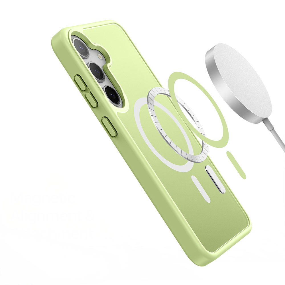 Samsung Galaxy S25  Plus Hybrid Hardcase Hülle mit TPU Bumper MagSafe-Modul - Grün