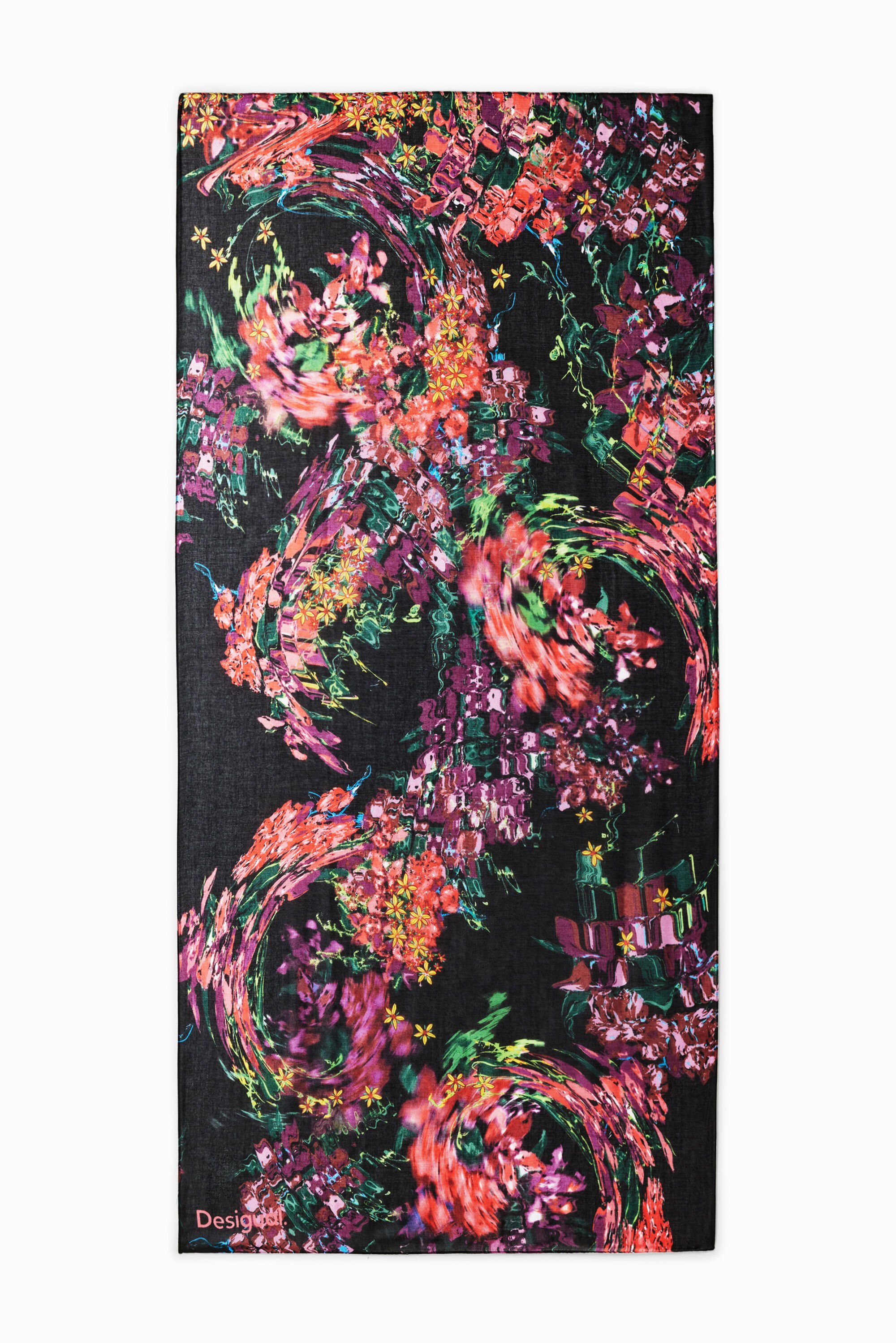 Foulard rectangulaire fleurs
