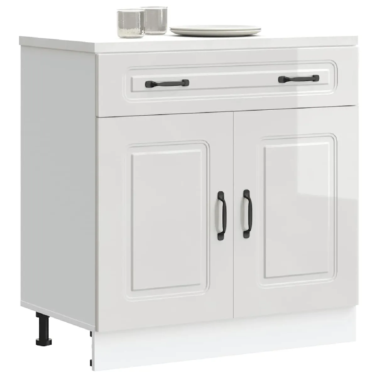 Vidaxl Armoire de Cuisine Kalmar - Blanc Brillant