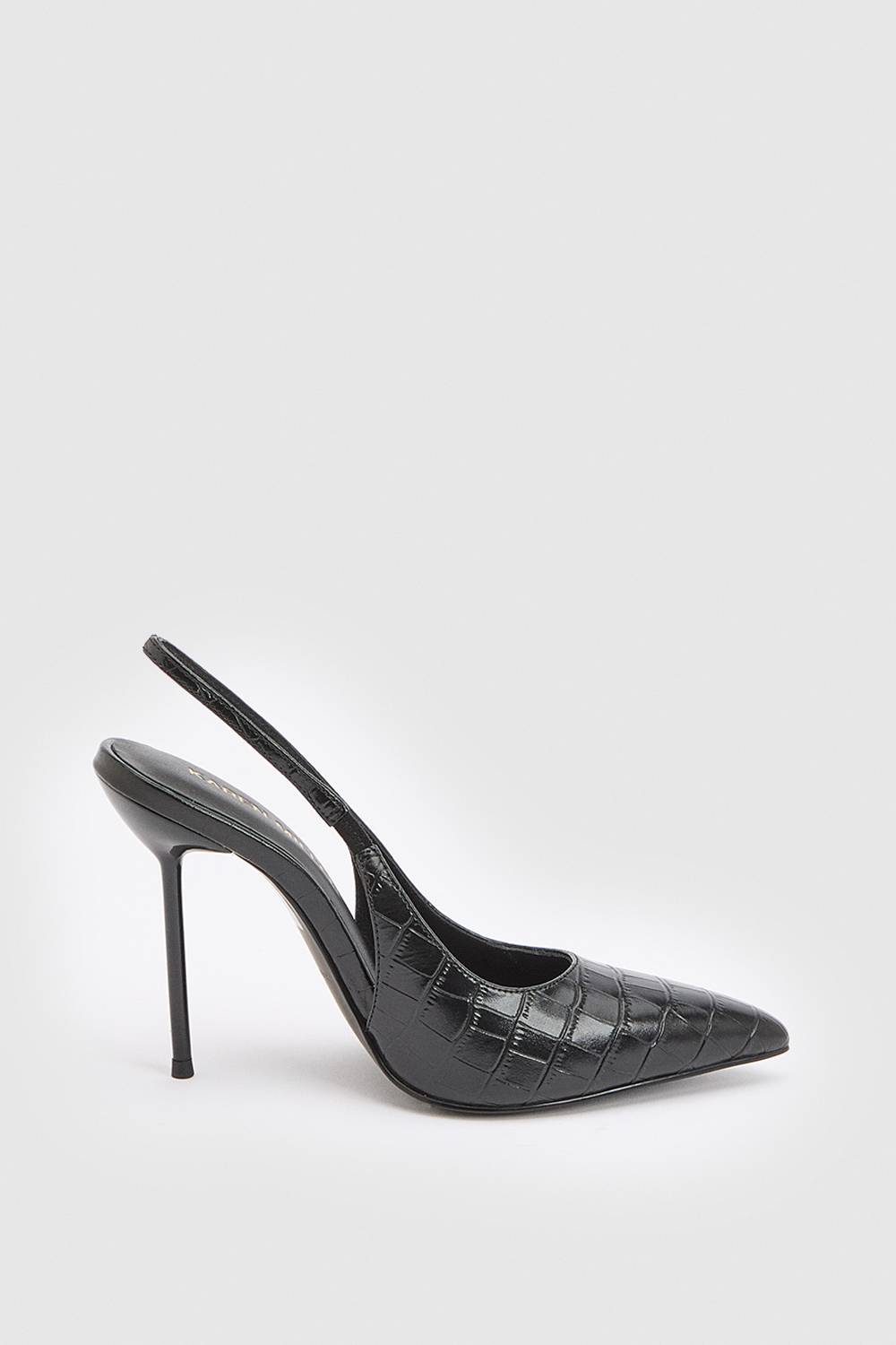 KarenMillen Escarpin À Bride Arrière En Cuir Effet Croco Avec Talon
