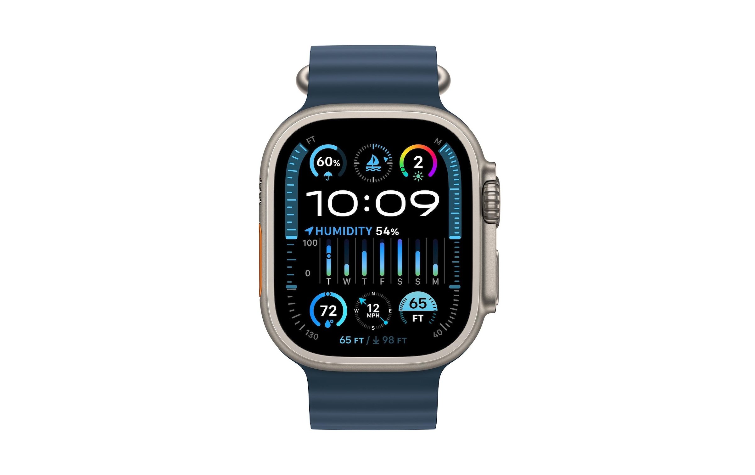 Apple Smartwatch »Ultra 2 GPS + Cellular, Titan, 49mm Ocean Armband« ( )