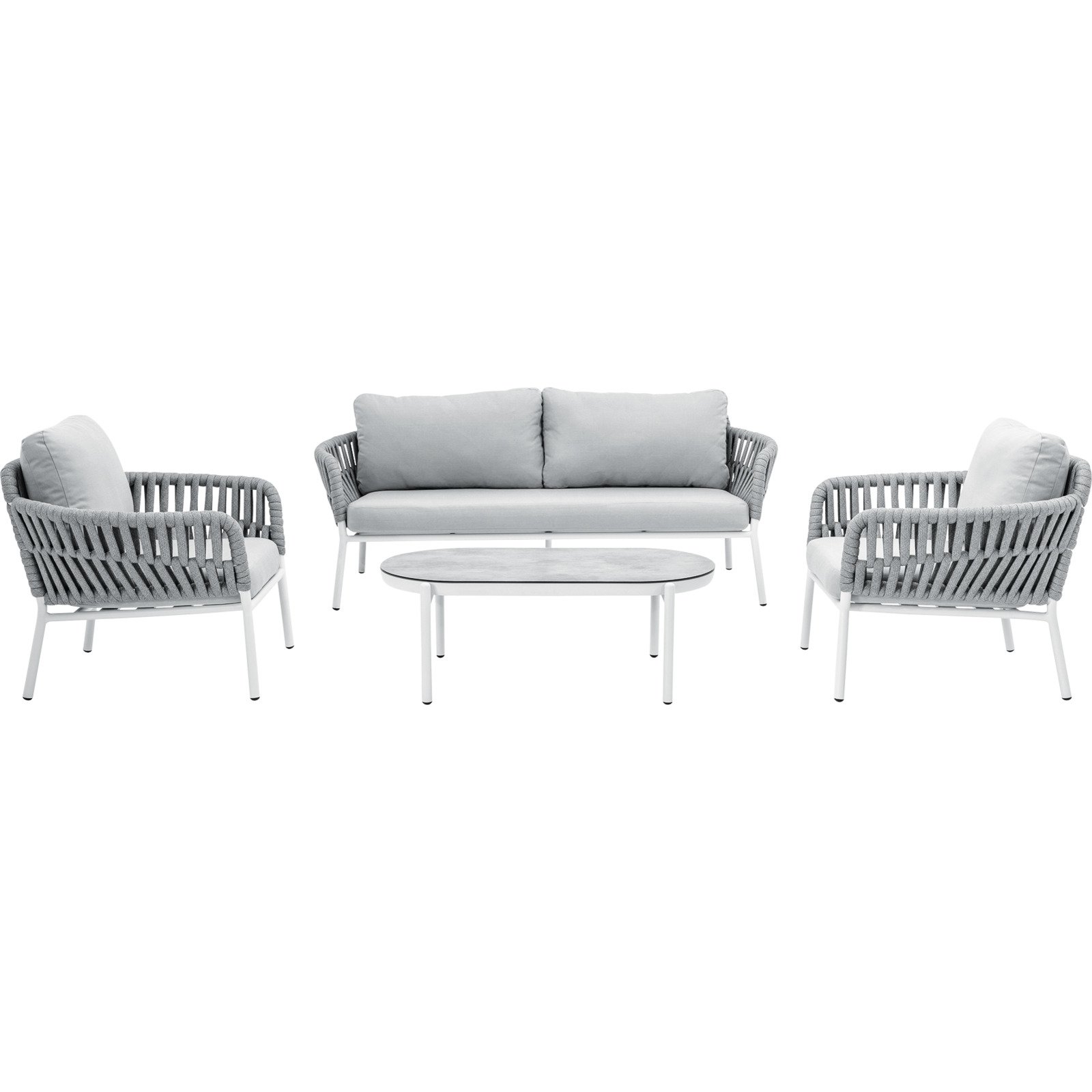 Gartenlounge Helen weiss/grau