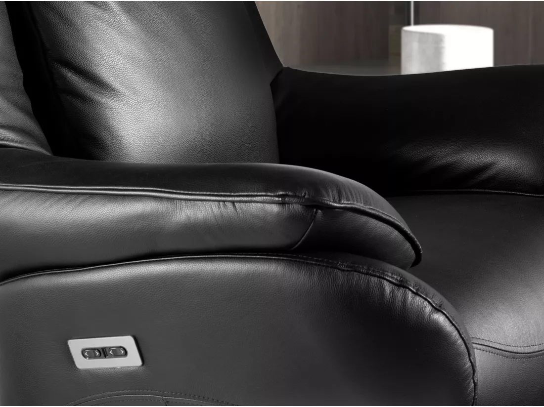 Fauteuil pivotant en cuir noir 5124 ANGEL CERDA