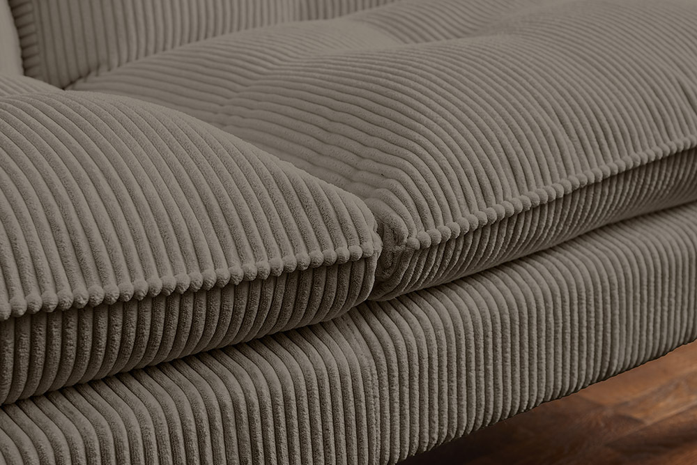 Modernes Schlafsofa COCOONING 190cm greige Cord 3-Sitzer Couch