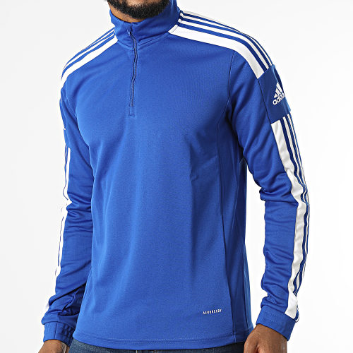 Sweat Col Zippé A Bandes GP6475 Bleu Roi