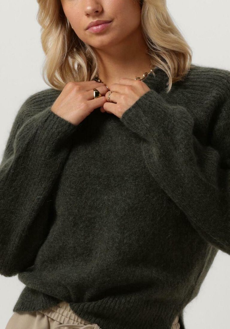SECOND FEMALE donkergroene second female trui brookline knit new o-neck