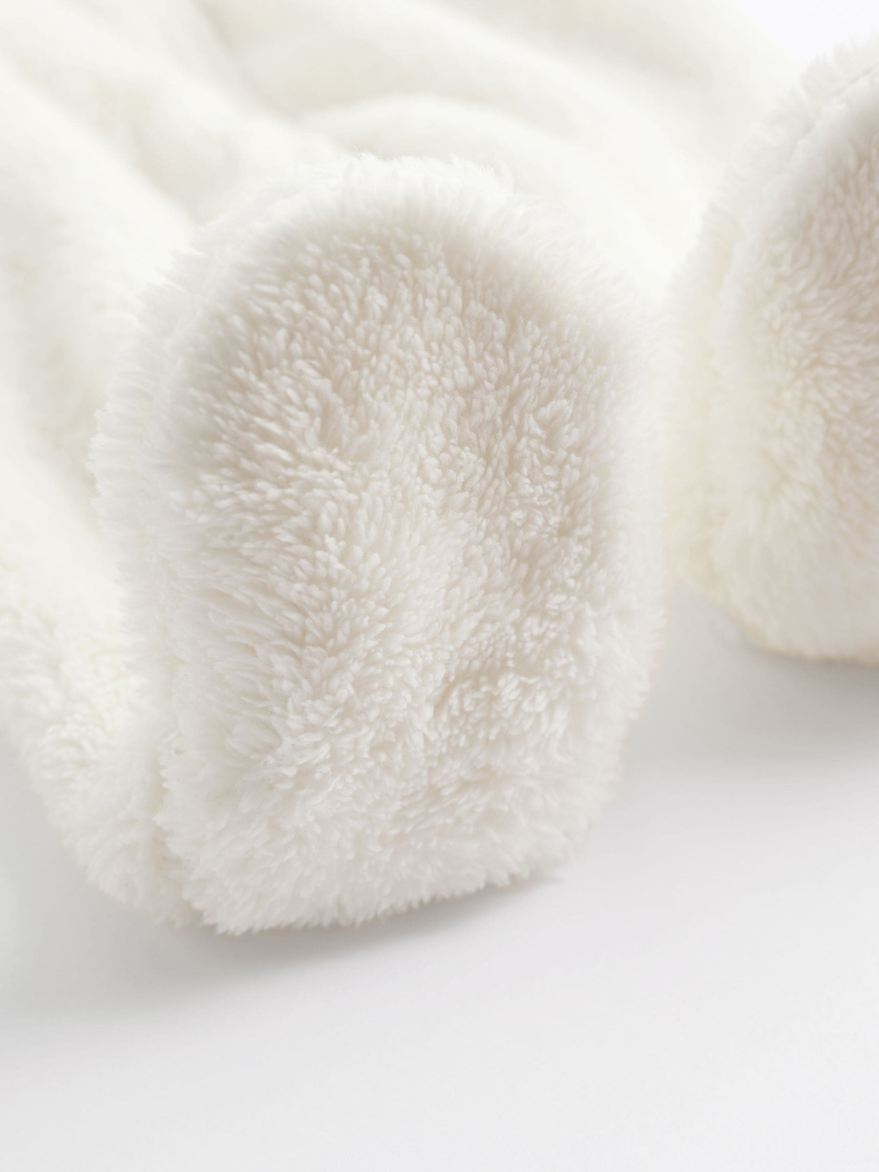 Ecru - All-in-one voor baby's van zachte fleece met capuchon (0mnd-2jr)