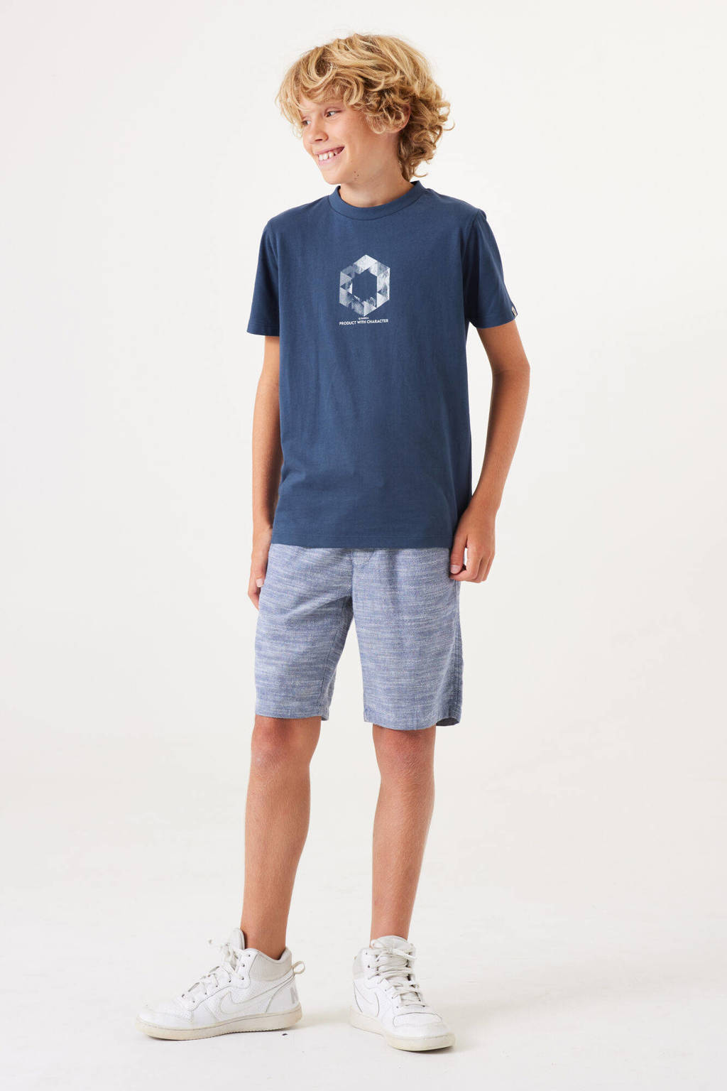Garcia T-shirt met backprint donkerblauw