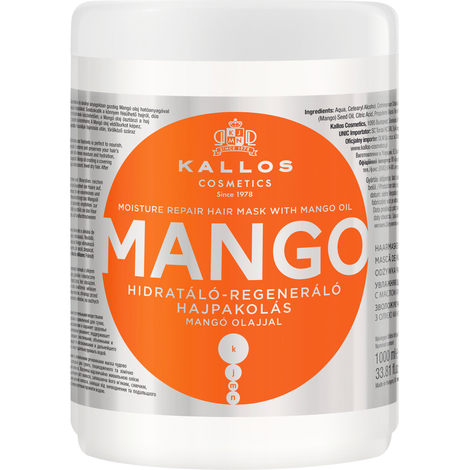 Kallos Haarmaske Mango 1000 ml