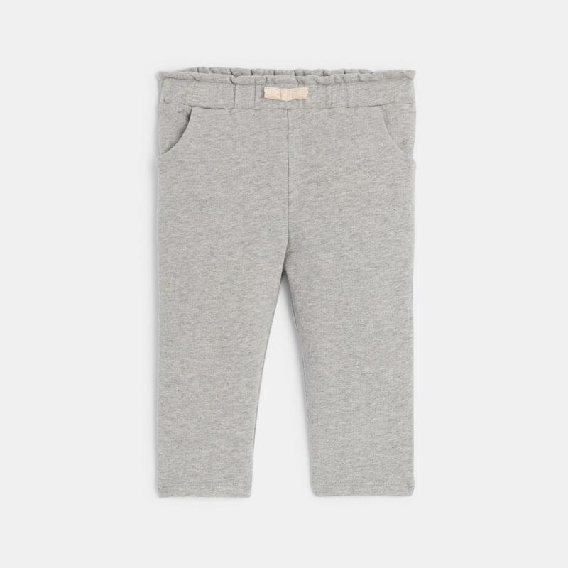 Pantalon molleton brillant gris bébé fille Gris ou noir