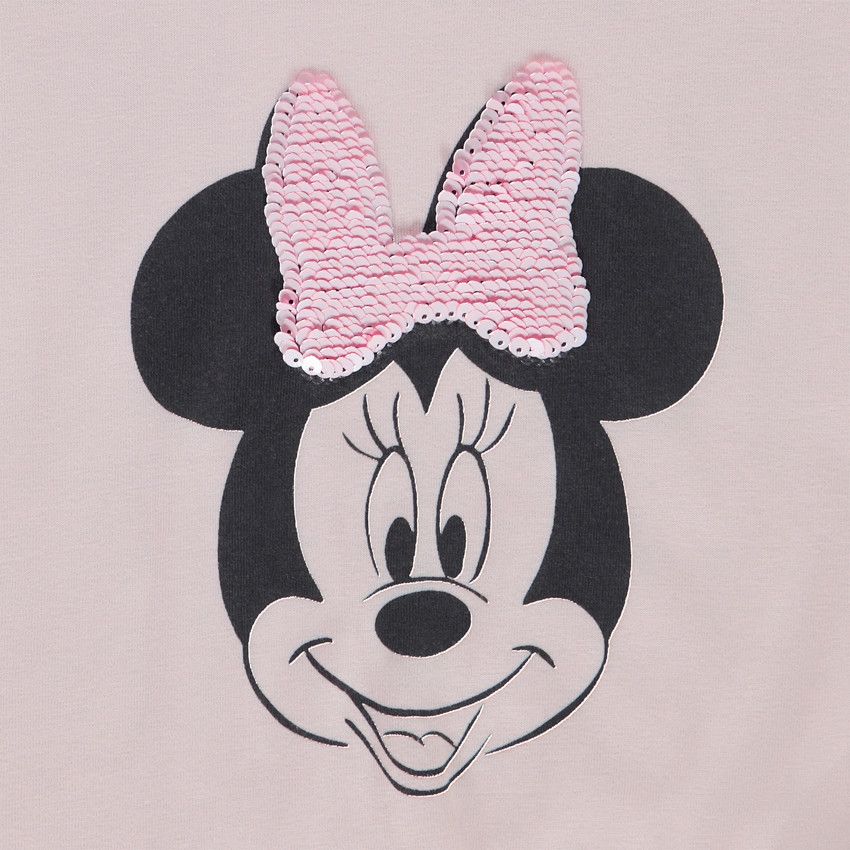 Ensemble 2 pièces Minnie Disney avec sequins magiques pour fille - Rose