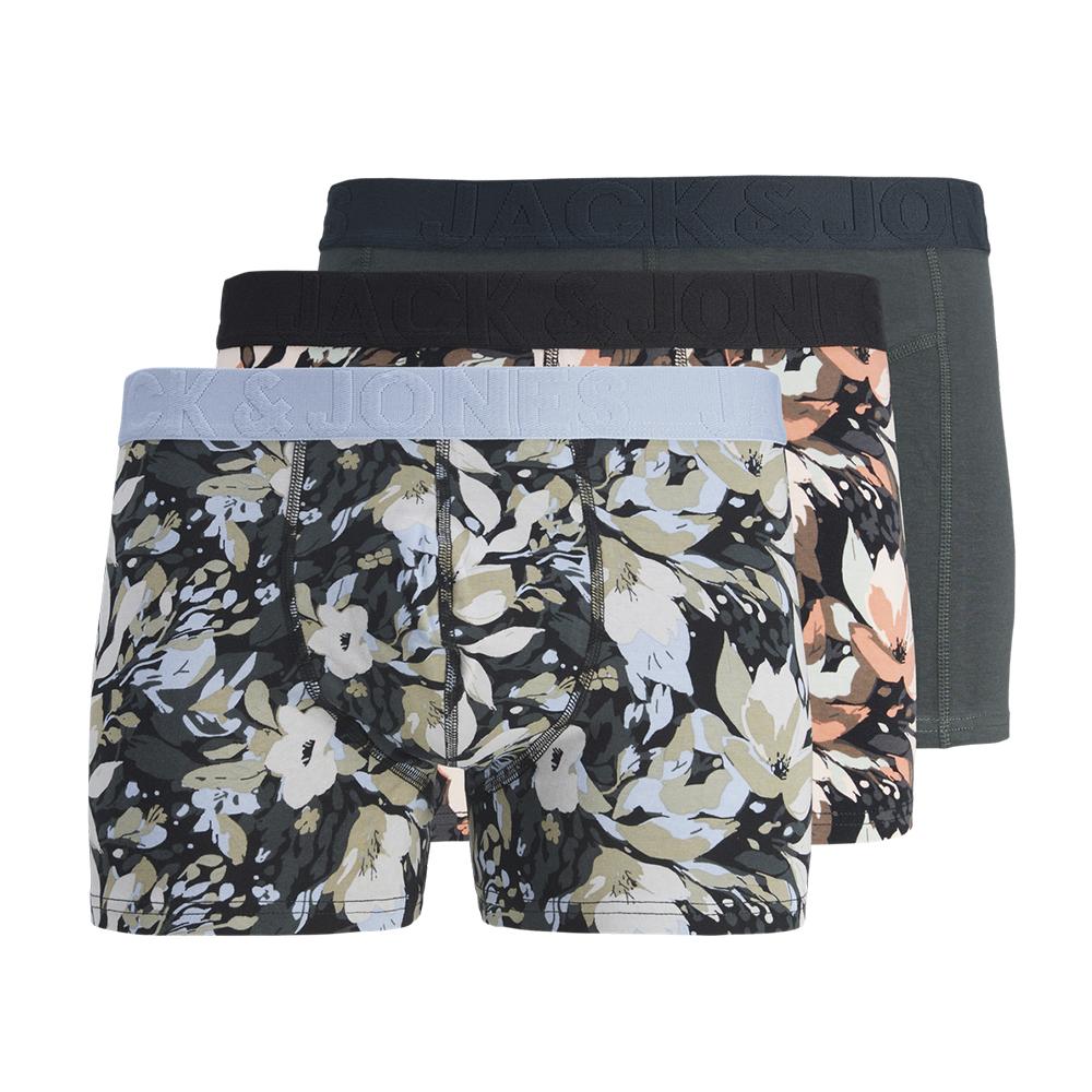 Jack & Jones X3 Boxers Bleu/Noir fleurs Garçon Jack & Jones Jonah Flower