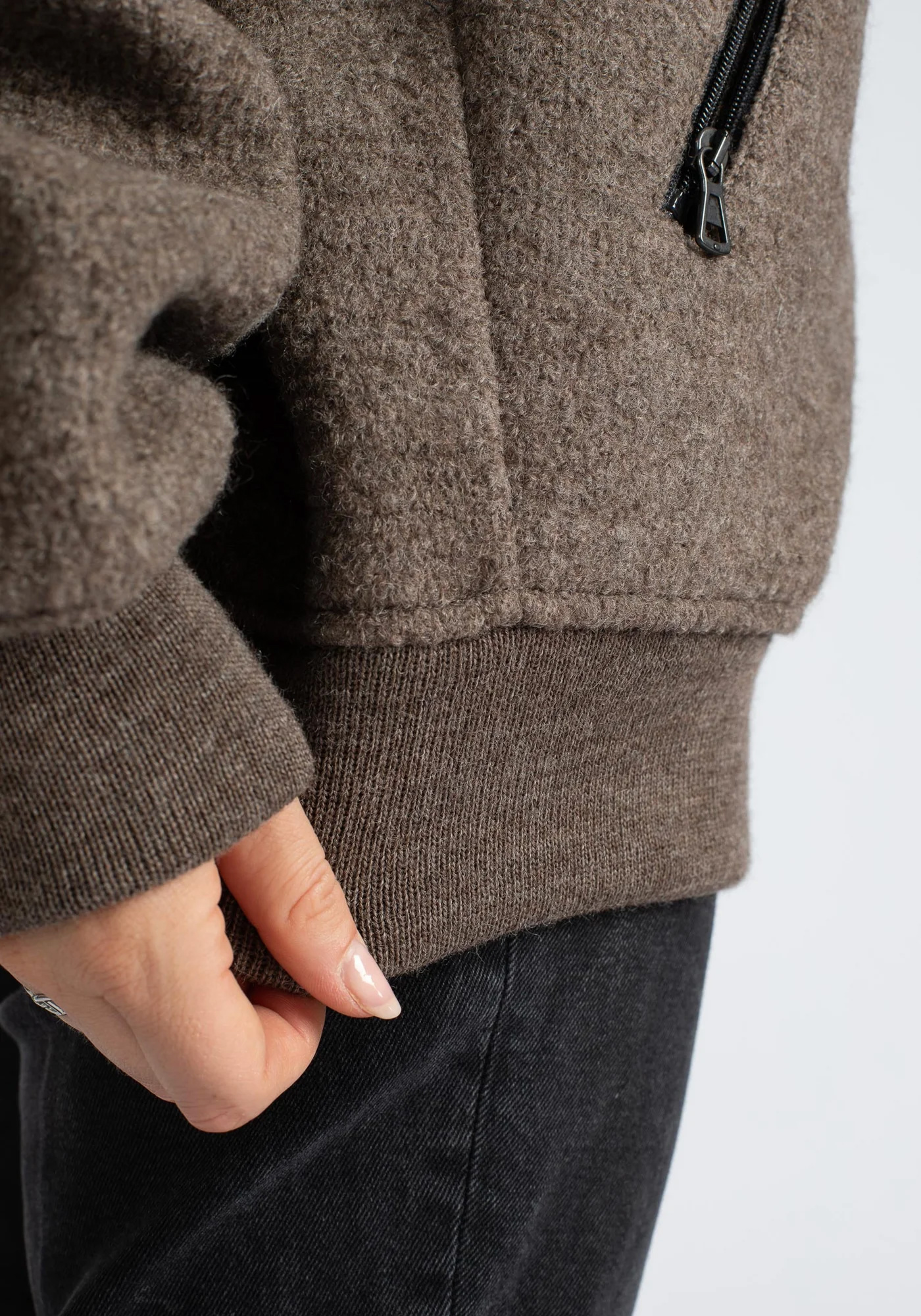 Jeckybeng The Natural Wool Fleece Jacket Nut Brown