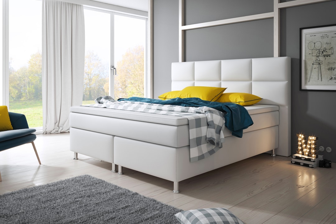 Boxspringbett MIAMI 180 x 200 cm weiß