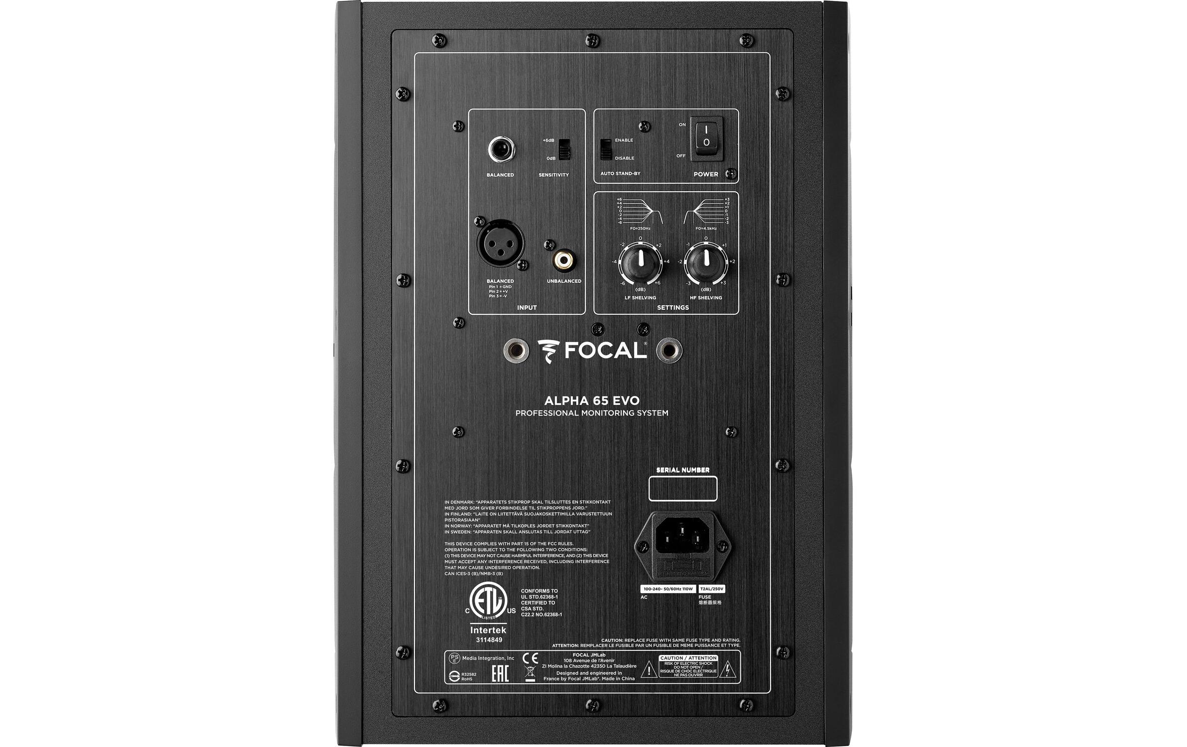Studiomonitor Alpha 65 Evo Schwarz<br>Professioneller Mehrzweck-Lautsprecher
