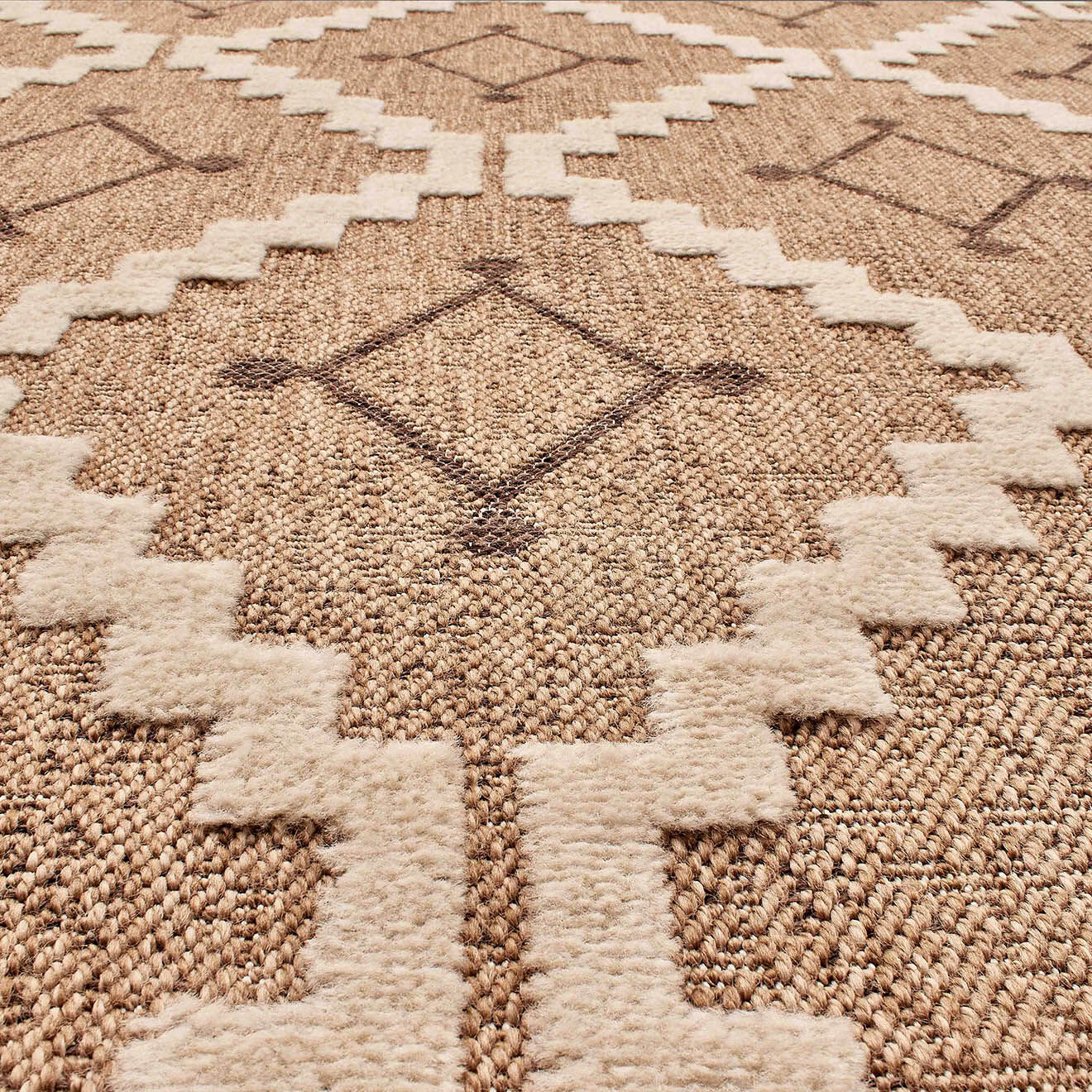 Nazar Rugs Tapis aspect jute TULUM 9041 intérieur & extérieur marron - 120x170 cm