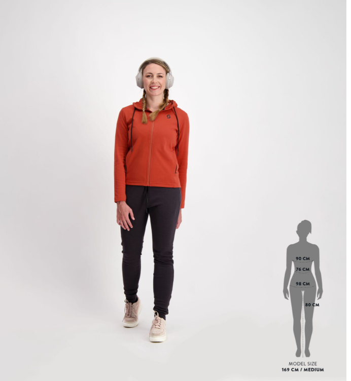 SCOTT Tech Zip Hoody til Kvinder, Rød
