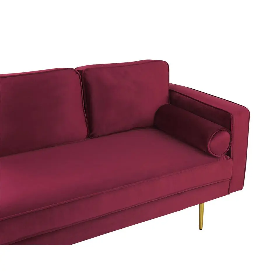 MIRAMAS - Chaise longue - Rood - Rechterzijde - Fluweel