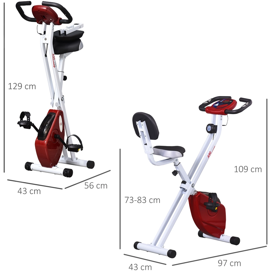 HOMCOM Fahrradtrainer mit Magnetwiderstand rotweiß