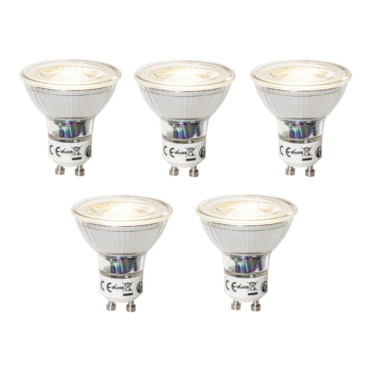 Set van 5 GU10 dimbare LED lampen 7W 600 lm 4000K
