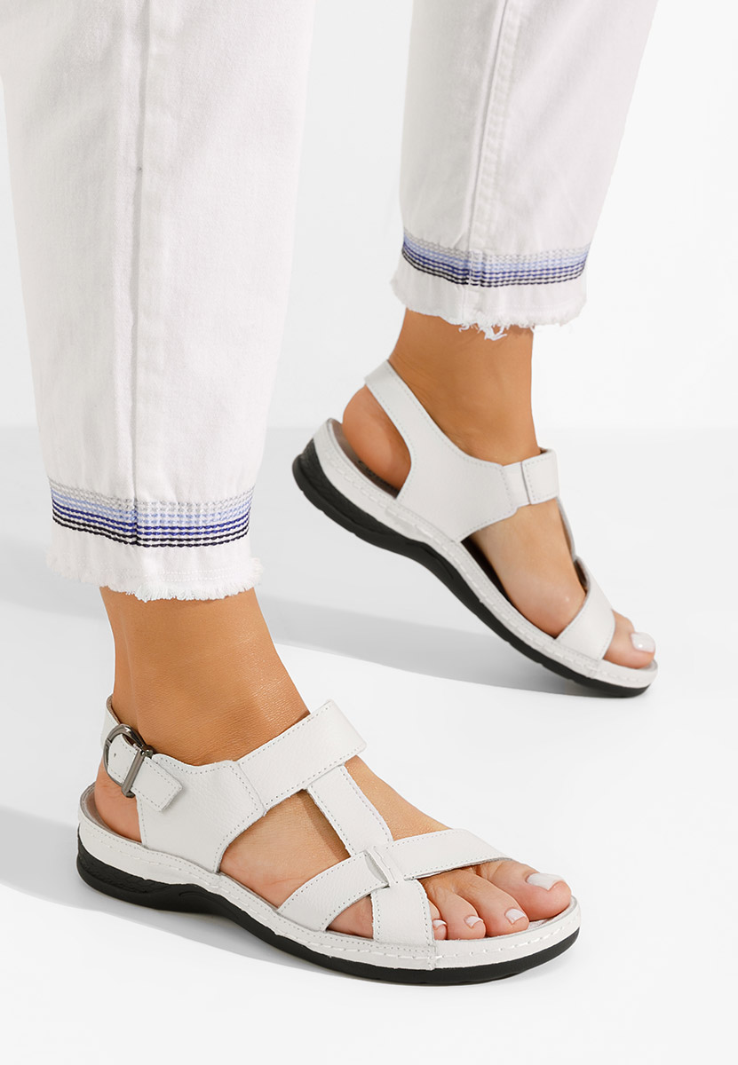 Sandales en cuir femme blanches Zinna