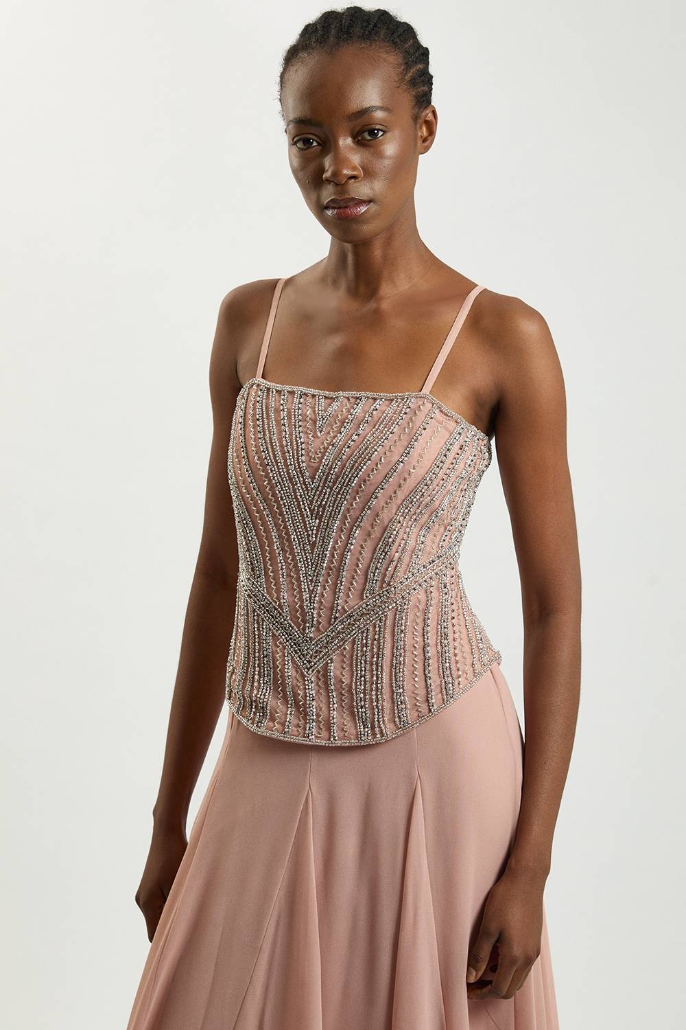 KarenMillen Robe Longue Corset Ornée De Cristaux