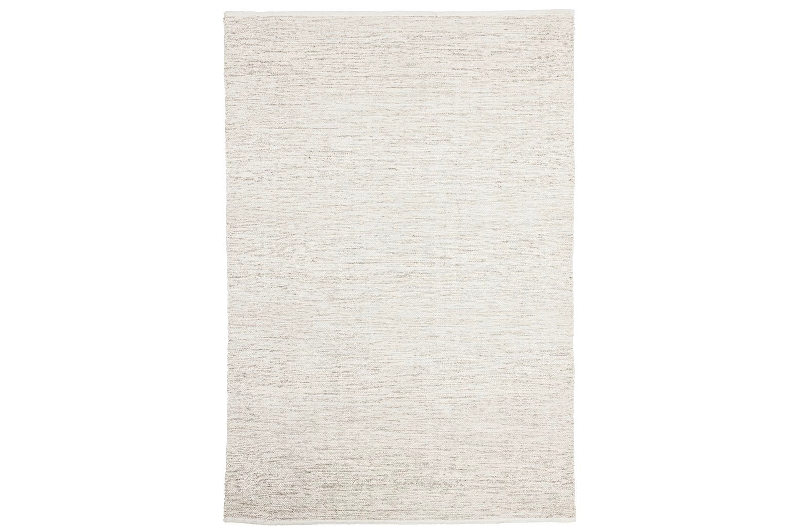 Lærdal gulvteppe 160x230 cm. 160x230 cm. Offwhite/lysgrå i en blanding av ull og bomull. Håndvevd.