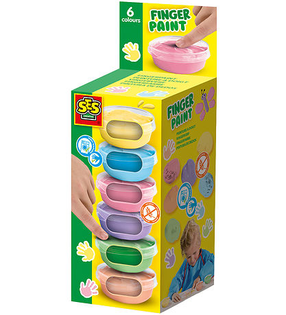 SES Creative - Fingerfarbe - 6x45ml - Pastellfarben