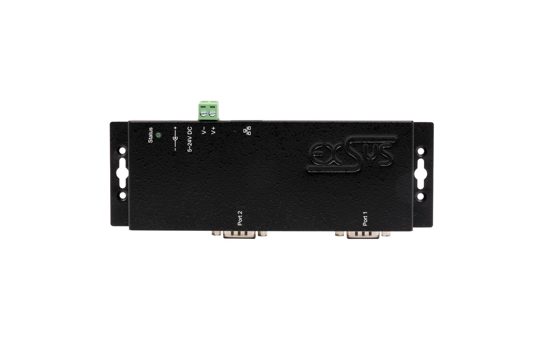 Serieller Geräteserver EX-6112-2PoE 2-Port-RS-232<br>Ethernet PoE zu 2x RS-232 port, inkl. 12V/3A Netzteil