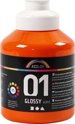 A-Color - Skole Akrylmaling - Blank - Orange - 500 ML