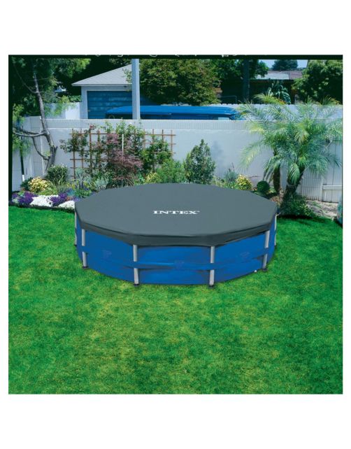 Intex Afdekzeil Framepool Rond Grijs - Afdekzeilen