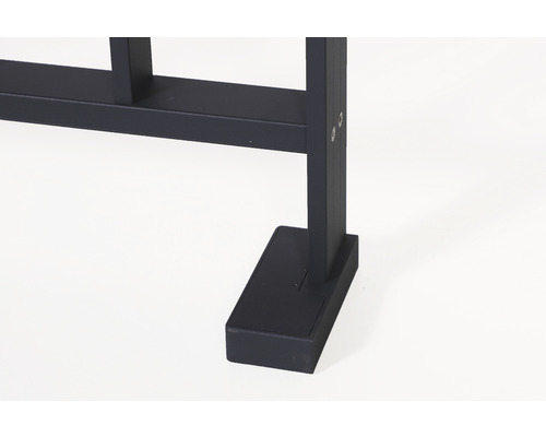 Pertura Triton antraciet L-vormige aluminium leuning complete set voor vloermontage, 2,5 m