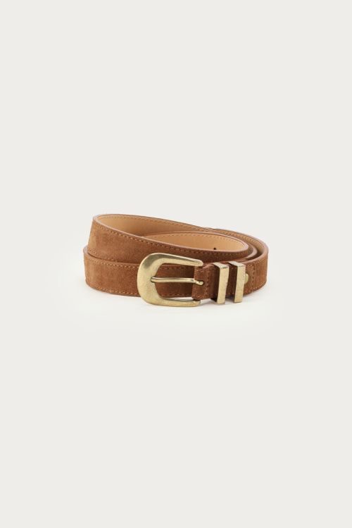 Suède cognac riem