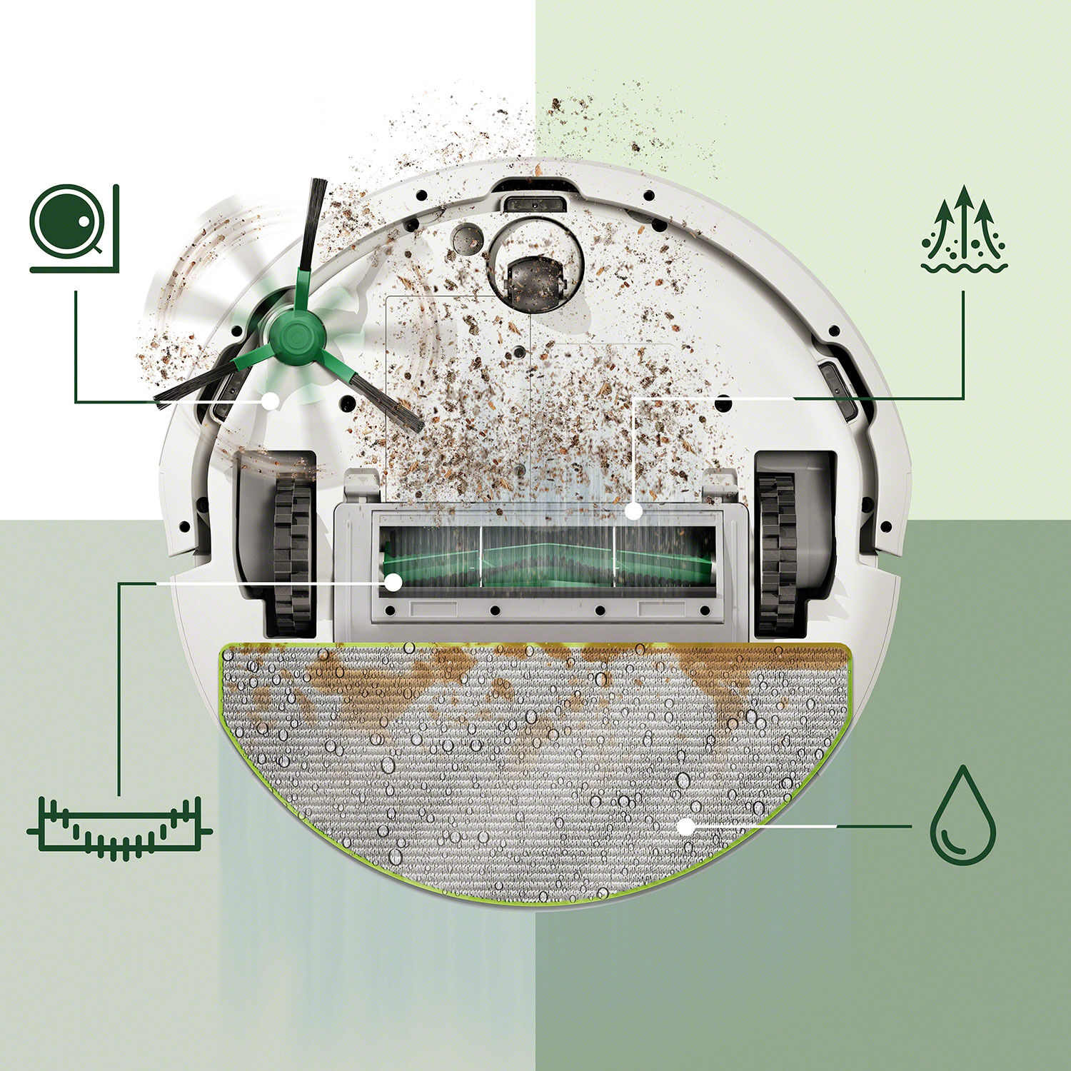 iRobot Saug- und Wischroboter Roomba 105 Combo, mit App-Steuerung