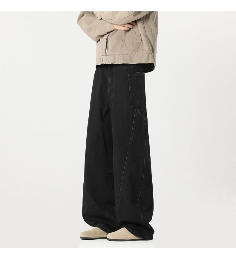 Priam - Mid Rise Washed Wide Leg Cargo Jeans