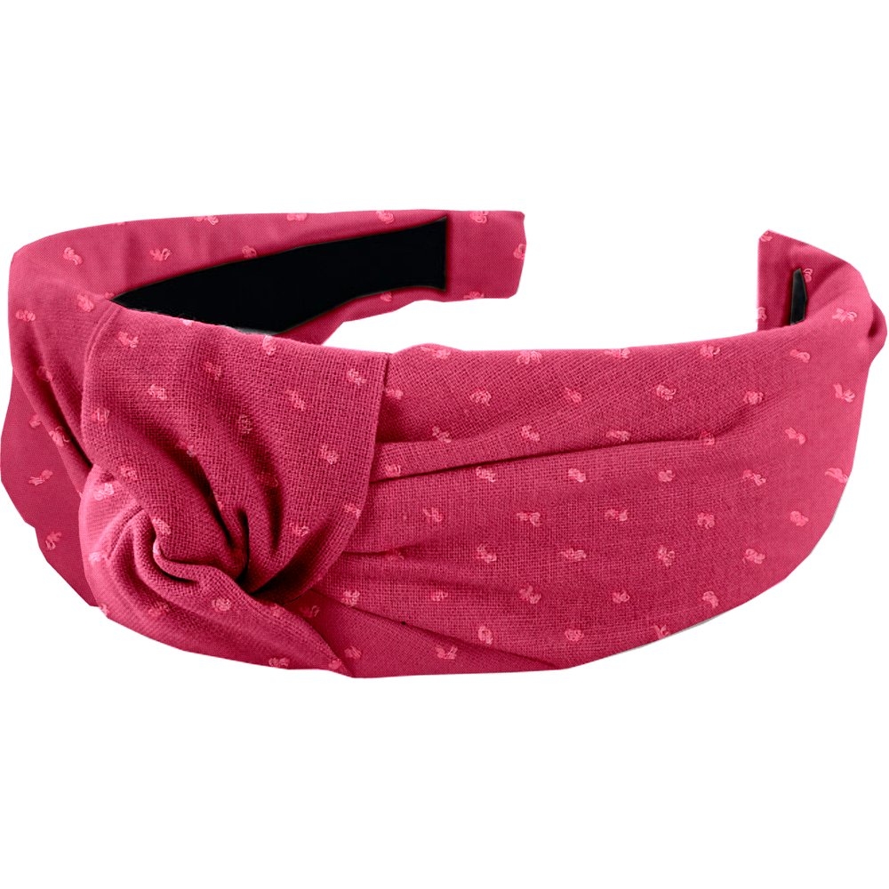 Serre-Tête Large Croisé Plumetis Rose Fuchsia