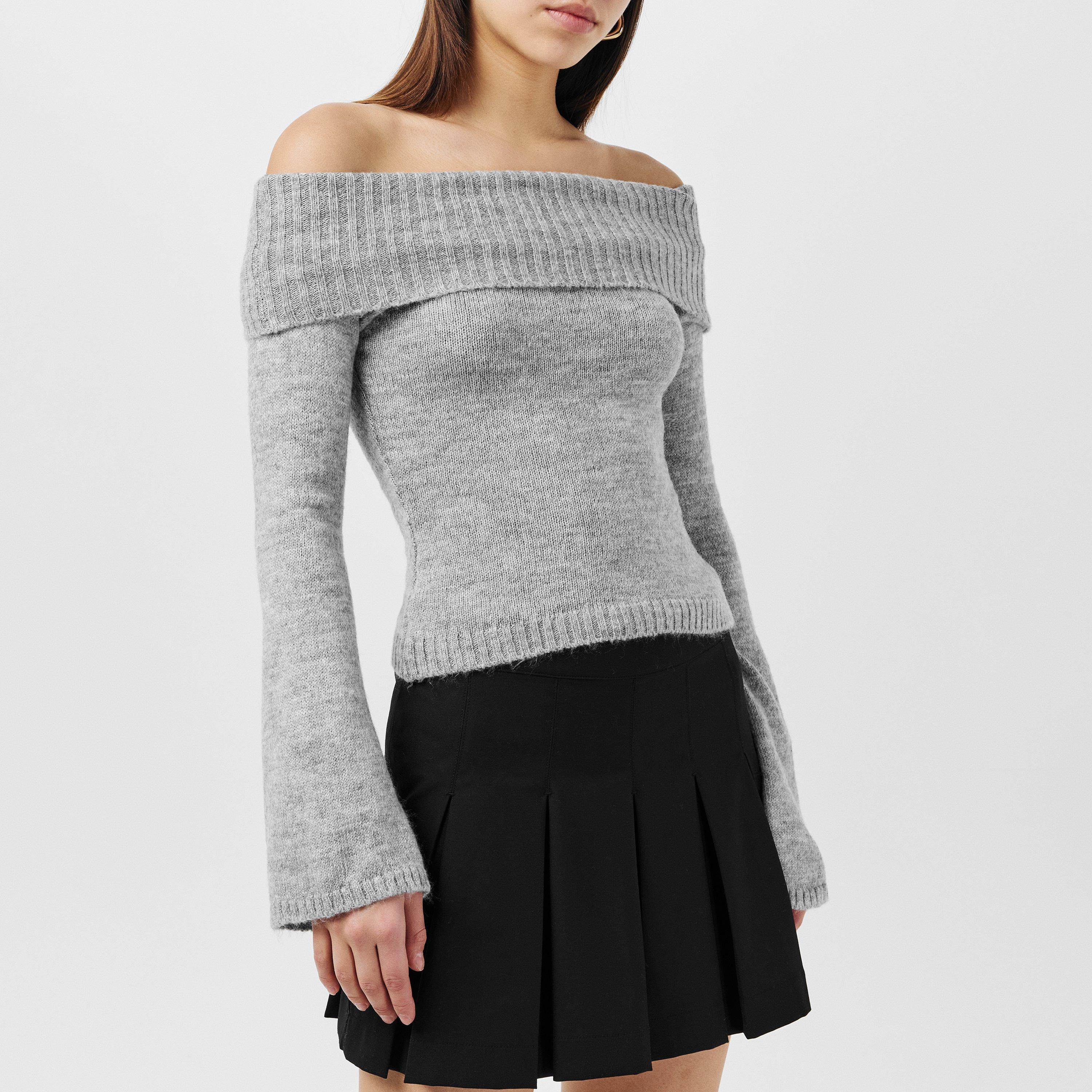 Missy Empire ME Fold Over Flared Sleeve Jumper Womens
