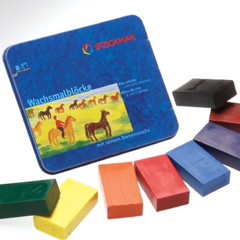 Stockmar - Waskrijt Blokken - 8 Kleuren - Bijenwas - In Metalen Etui