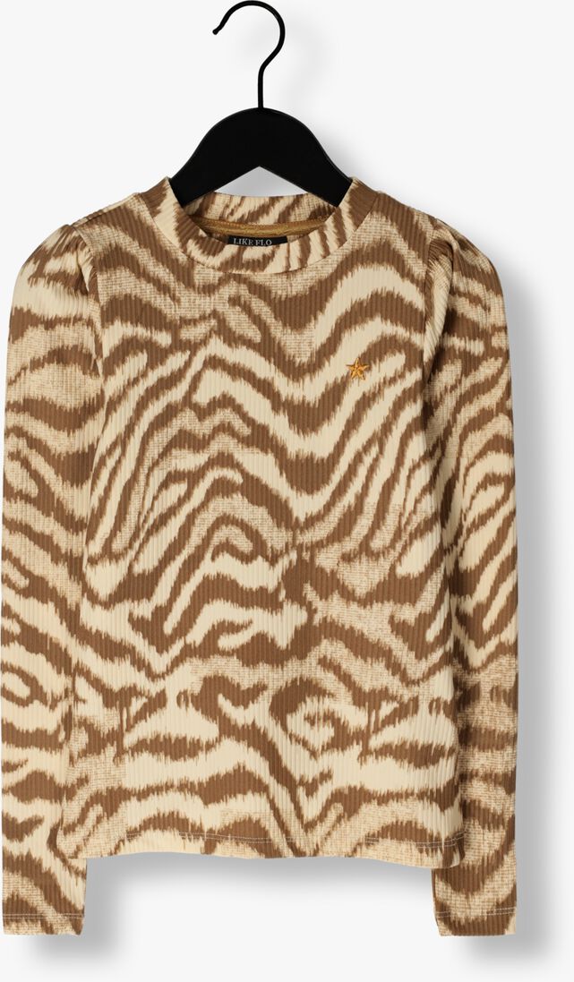 LIKE FLO beige like flo  fancy rib puffy top