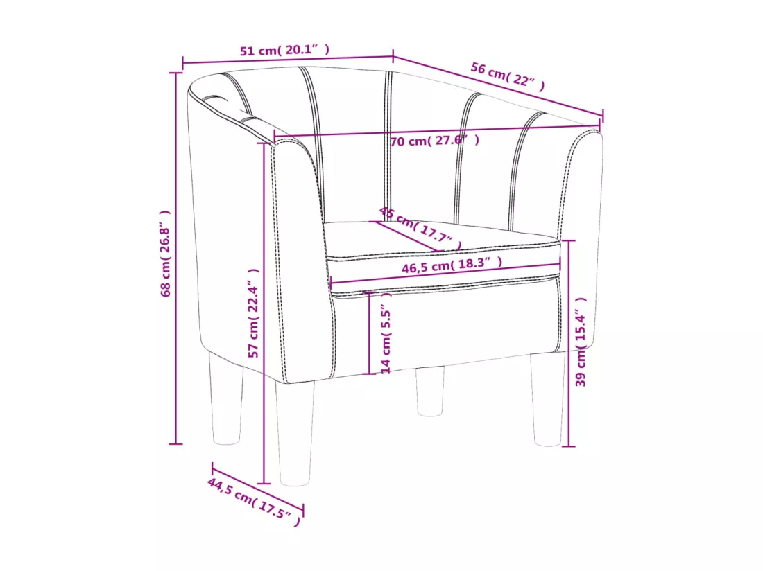 Fauteuil marron similicuir