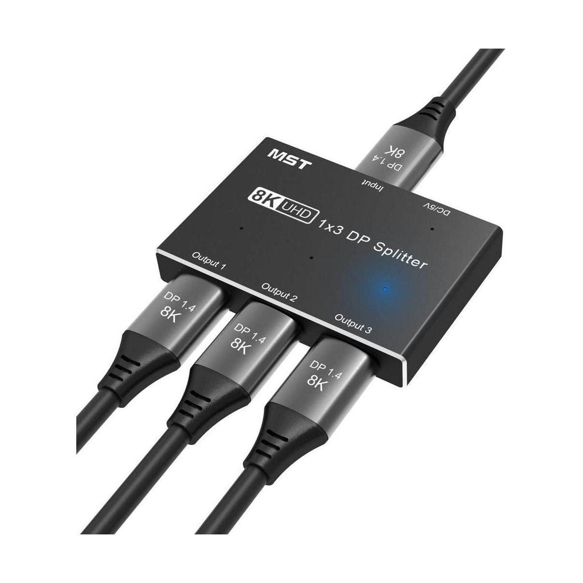 NÖRDIC Displayport splitter 1 til 3 8k30Hz 4K120Hz MST