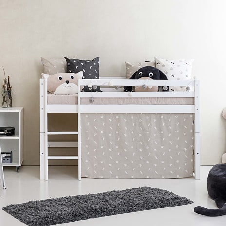 Hoppekids Pets forhæng til halvhøj- og køjeseng 70x160 cm - Sandfarvet