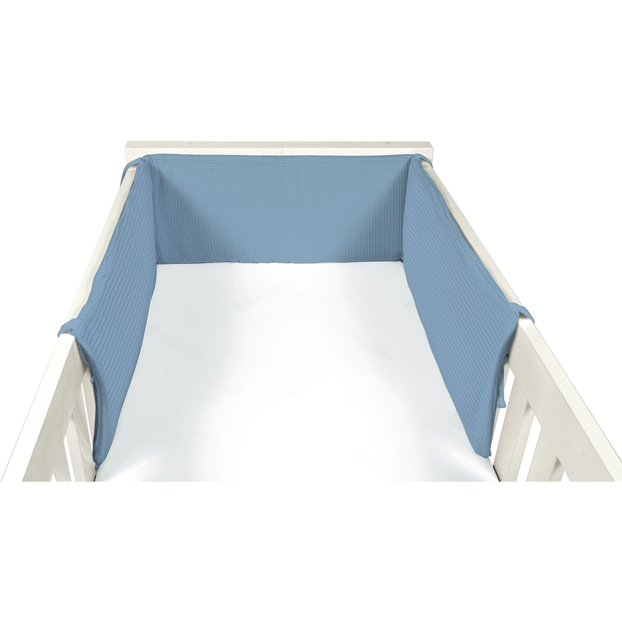 Dr. Sonne Nestchen Waffelpiquet Uni blau 30 x 210 cm