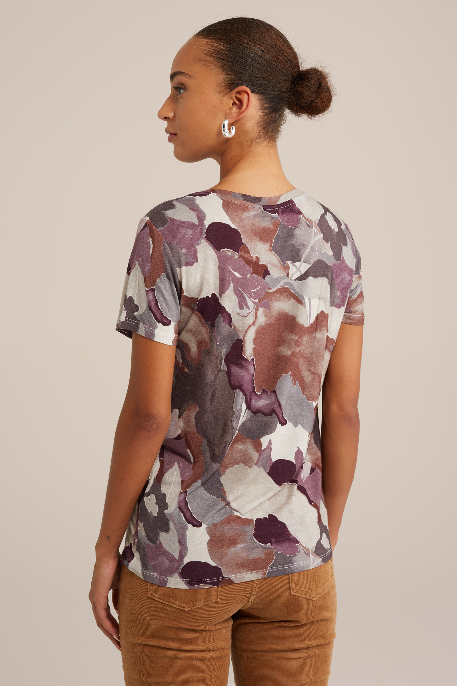 T-shirt met dessin WE Fashion Paars